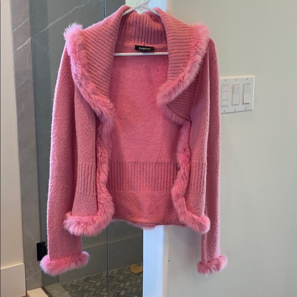 Pink fur sweater